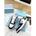 Prada Men's Downtown Sneakers in White and Black Leather Prada Men's Downtown Sneakers in White and Black Leather