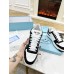 Prada Men's Downtown Sneakers in White and Black Leather Prada Men's Downtown Sneakers in White and Black Leather