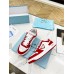 Prada Men's Downtown Sneakers in White and Red Leather Prada Men's Downtown Sneakers in White and Red Leather