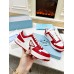 Prada Men's Downtown Sneakers in White and Red Leather Prada Men's Downtown Sneakers in White and Red Leather