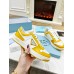 Prada Men's Downtown Sneakers in White and Yellow Leather Prada Men's Downtown Sneakers in White and Yellow Leather