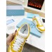 Prada Men's Downtown Sneakers in White and Yellow Leather Prada Men's Downtown Sneakers in White and Yellow Leather