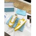 Prada Men's Downtown Sneakers in White and Yellow Leather Prada Men's Downtown Sneakers in White and Yellow Leather