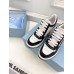 Prada Downtown High-heeled Sneakers in Black and White Leather