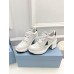 Prada Downtown High-heeled Sneakers In White Leather Prada Downtown High-heeled Sneakers In White Leather
