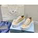 Prada Double Wheel Sneakers In Beige Nylon Gabardine