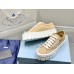 Prada Double Wheel Sneakers In Beige Nylon Gabardine