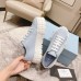 Prada Double Wheel Sneakers In Blue Nylon Gabardine Prada Double Wheel Sneakers In Blue Nylon Gabardine