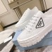 Prada Double Wheel Sneakers In White Nylon Gabardine Prada Double Wheel Sneakers In White Nylon Gabardine