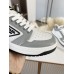 Prada District Sneakers in White and Grey Calfskin Prada District Sneakers in White and Grey Calfskin