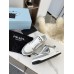 Prada District Sneakers in White and Grey Calfskin Prada District Sneakers in White and Grey Calfskin