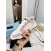 Prada District Sneakers in White and Pink Calfskin