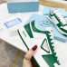 Prada Downtown Sneakers in White and Green Calfskin Prada Downtown Sneakers in White and Green Calfskin