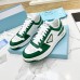 Prada Downtown Sneakers in White and Green Calfskin Prada Downtown Sneakers in White and Green Calfskin