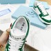 Prada Downtown Sneakers in White and Green Calfskin Prada Downtown Sneakers in White and Green Calfskin