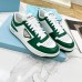 Prada Downtown Sneakers in White and Green Calfskin Prada Downtown Sneakers in White and Green Calfskin