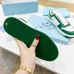 Prada Downtown Sneakers in White and Green Calfskin Prada Downtown Sneakers in White and Green Calfskin