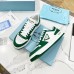 Prada Downtown Sneakers in White and Green Calfskin Prada Downtown Sneakers in White and Green Calfskin