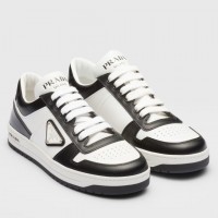Prada Downtown Sneakers in White and Black Calfskin Prada Downtown Sneakers in White and Black Calfskin
