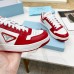 Prada Downtown Sneakers in White and Red Calfskin Prada Downtown Sneakers in White and Red Calfskin