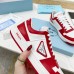 Prada Downtown Sneakers in White and Red Calfskin Prada Downtown Sneakers in White and Red Calfskin