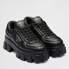 Prada Women's Sneakers in Black Padded Nappa Leather Prada Women's Sneakers in Black Padded Nappa Leather