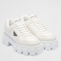 Prada Women's Sneakers in White Padded Nappa Leather Prada Women's Sneakers in White Padded Nappa Leather