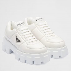 Prada Women's Sneakers in White Padded Nappa Leather Prada Women's Sneakers in White Padded Nappa Leather