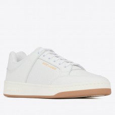 Saint Laurent Men's SL/61 Sneakers in White Perforated Leather Saint Laurent Men's SL/61 Sneakers in White Perforated Leather