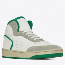 Saint Laurent Men's SL/80 Sneakers in White and Grey Leather Saint Laurent Men's SL/80 Sneakers in White and Grey Leather