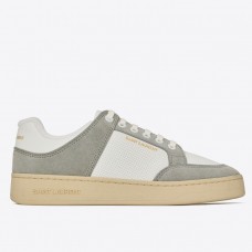 Saint Laurent Women's SL/61 Sneakers in Grey and White Leather Saint Laurent Women's SL/61 Sneakers in Grey and White Leather