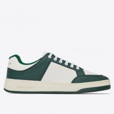Saint Laurent Women's SL/61 Sneakers in Green and White Leather Saint Laurent Women's SL/61 Sneakers in Green and White Leather
