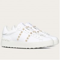 Valentino Women's Rockstud Untitled Sneakers In White Leather