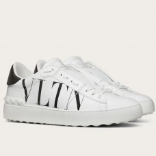 Valentino Women's VLTN Open Sneakers In White Leather Valentino Women's VLTN Open Sneakers In White Leather