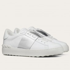 Valentino Women's Open Sneakers with Silver Metallic Stripe
