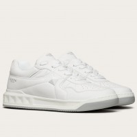 Valentino Women's One Stud Low-top Sneakers In White Calfskin Valentino Women's One Stud Low-top Sneakers In White Calfskin