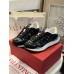 Valentino Women's Lacerunner Sneakers in Black Lace and Mesh
