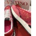 Valentino Women's Lacerunner Sneakers in Pink Lace and Mesh