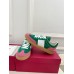 Valentino Women's Upvillage Sneakers in Green and Pink Leather