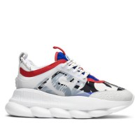 Versace Women's Chain Reaction Sneakers with Neoprene Printed Versace Women's Chain Reaction Sneakers with Neoprene Printed