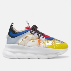 Versace Women's White Chain Reaction Sneakers With Baroque Print Versace Women's White Chain Reaction Sneakers With Baroque Print