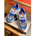 Versace Women's Blue Chain Reaction Sneakers With Baroque Print