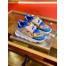 Versace Women's Blue Chain Reaction Sneakers With Baroque Print
