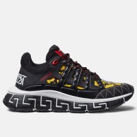 Versace Women's Black Trigreca Sneakers With Barocco Print Versace Women's Black Trigreca Sneakers With Barocco Print